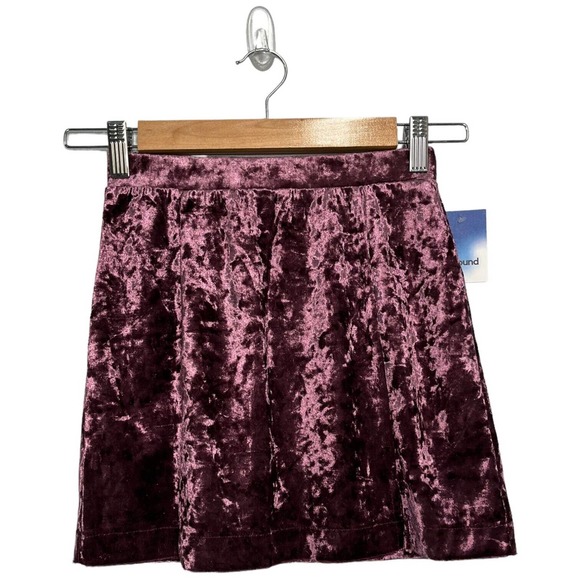 ABOUND Dresses & Skirts - New Nordstrom Abound Crushed Velvet Velour Mini Retro 90s Y2K Skirt Burgundy XXS